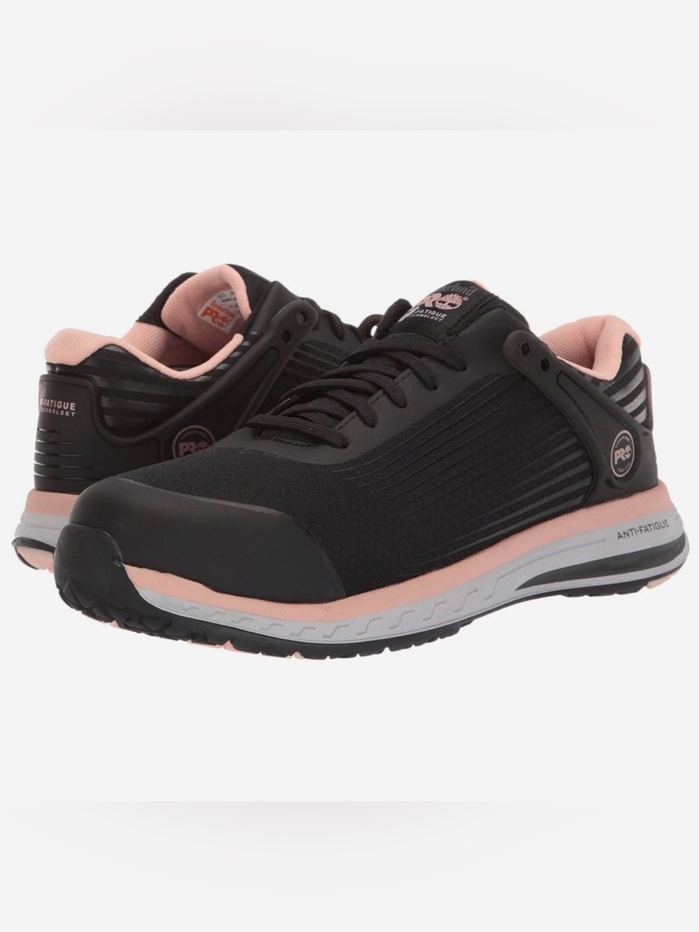 Timberland PRO Women's Black and Pink Lace-Up Athletic Shoes